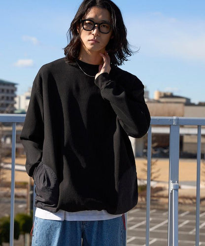 側袋 抽繩 科技保暖 圓領上衣