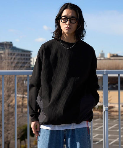 側袋 抽繩 科技保暖 圓領上衣