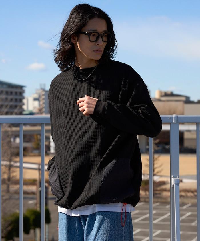 側袋 抽繩 科技保暖 圓領上衣