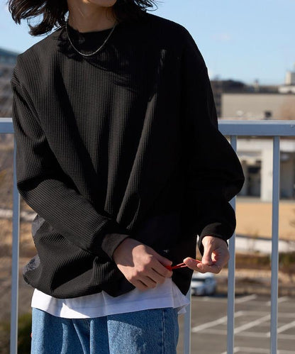 側袋 抽繩 科技保暖 圓領上衣