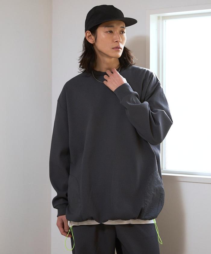 側袋 抽繩 科技保暖 圓領上衣