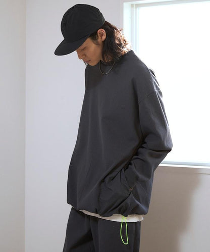 側袋 抽繩 科技保暖 圓領上衣