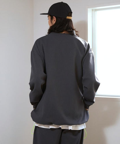 側袋 抽繩 科技保暖 圓領上衣