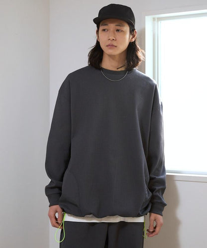 側袋 抽繩 科技保暖 圓領上衣