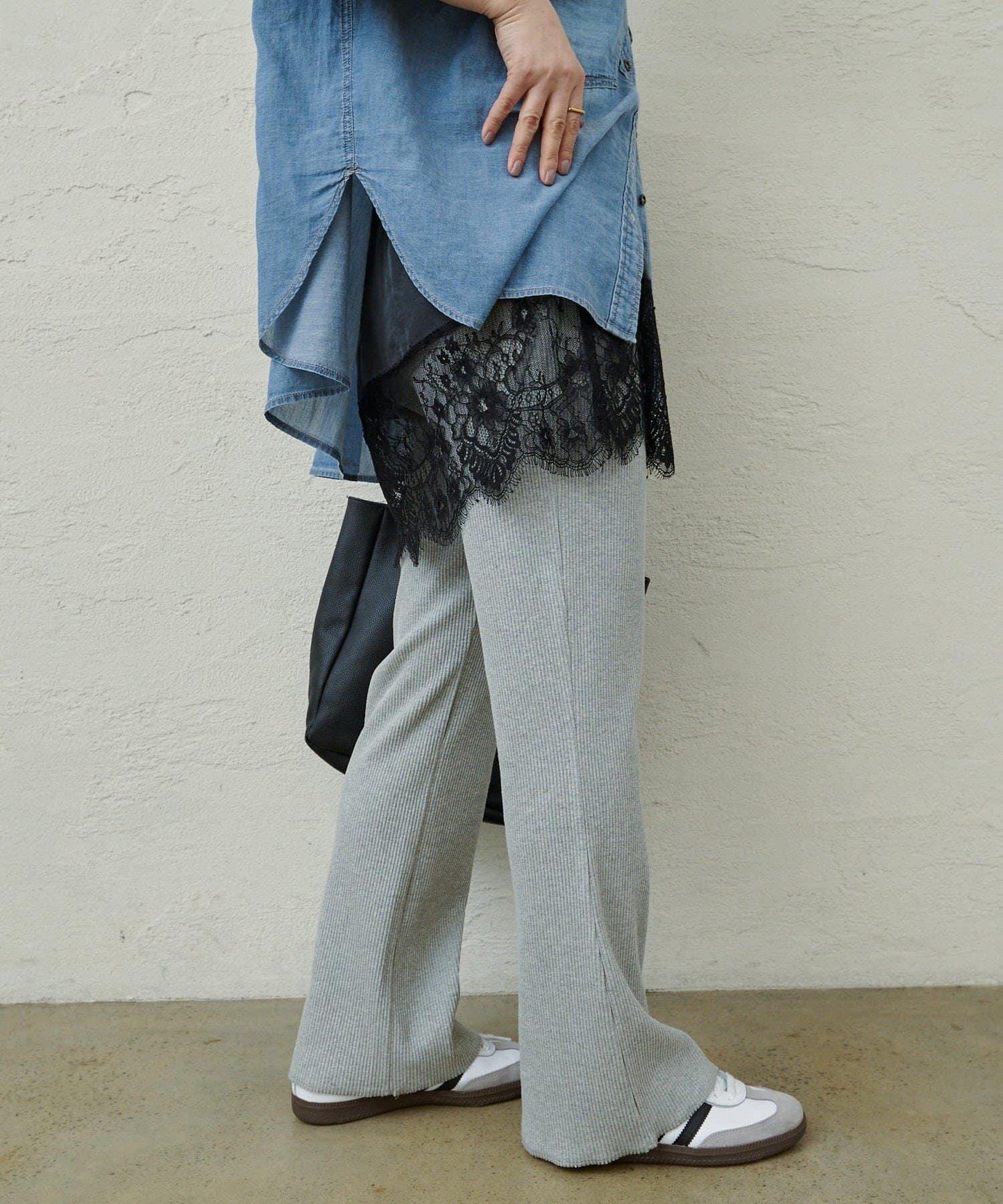 @noricorico102企畫 顯瘦效果 微喇 羅紋 褲子