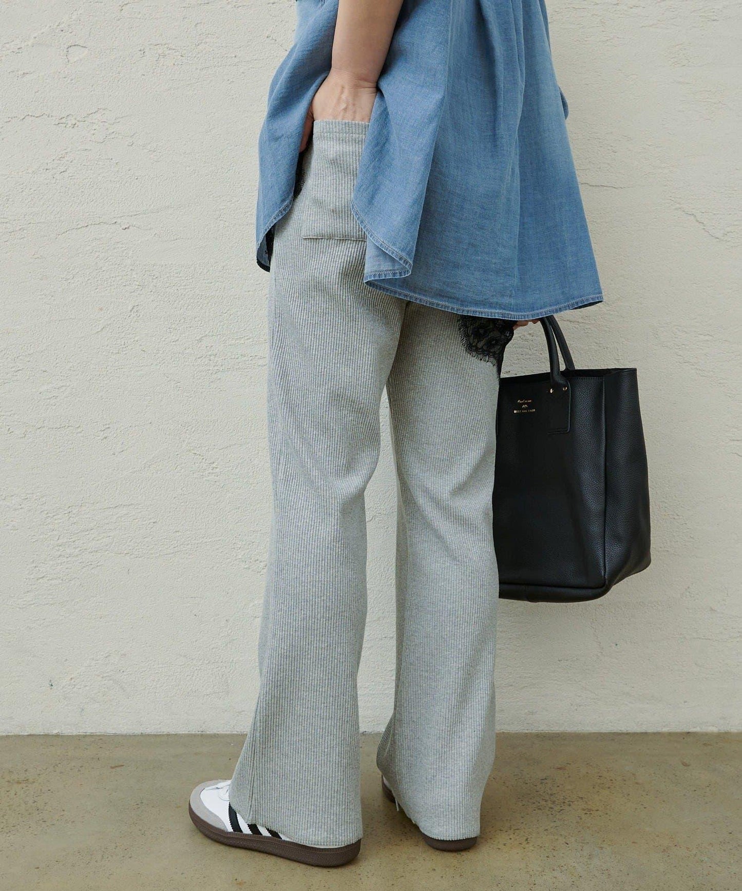 @noricorico102企畫 顯瘦效果 微喇 羅紋 褲子