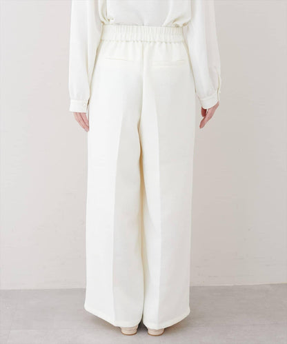 金扣褶襉闊腿褲