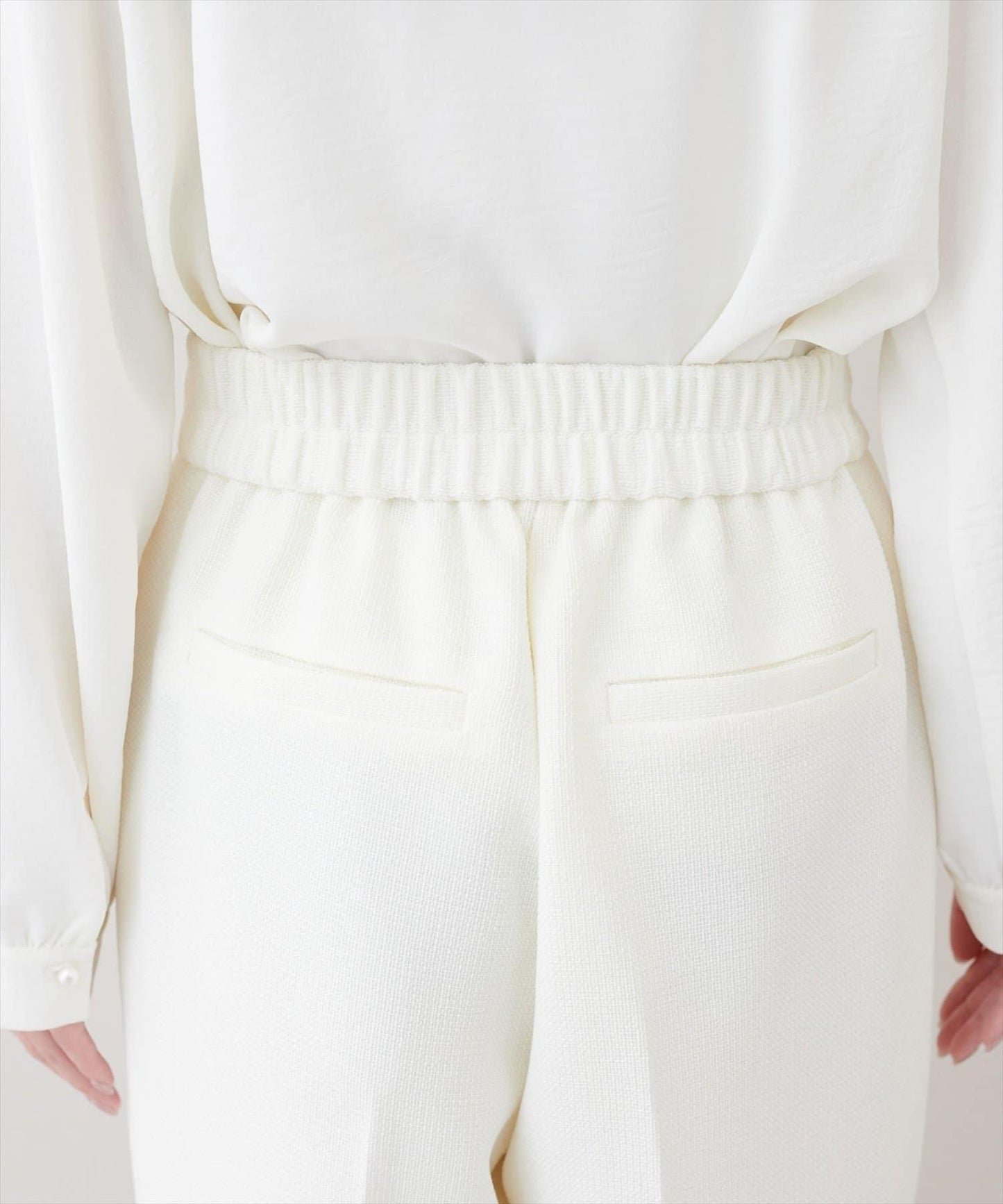 金扣褶襉闊腿褲