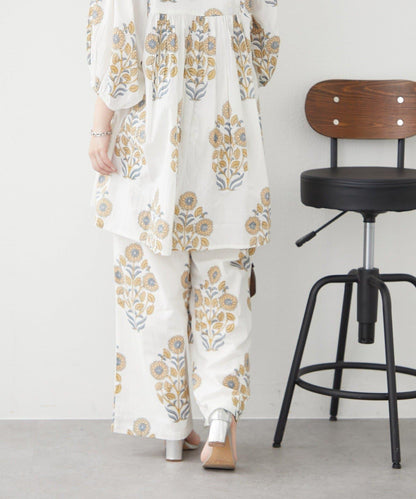 nane India Series 花卉圖案休閒長褲