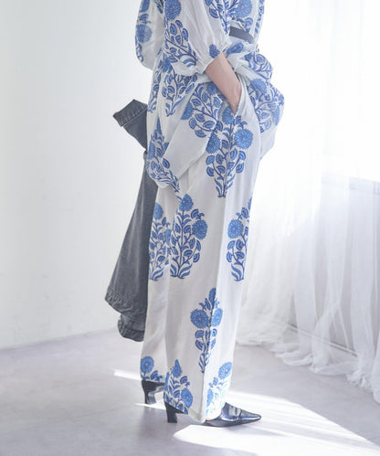 nane India Series 花卉圖案休閒長褲