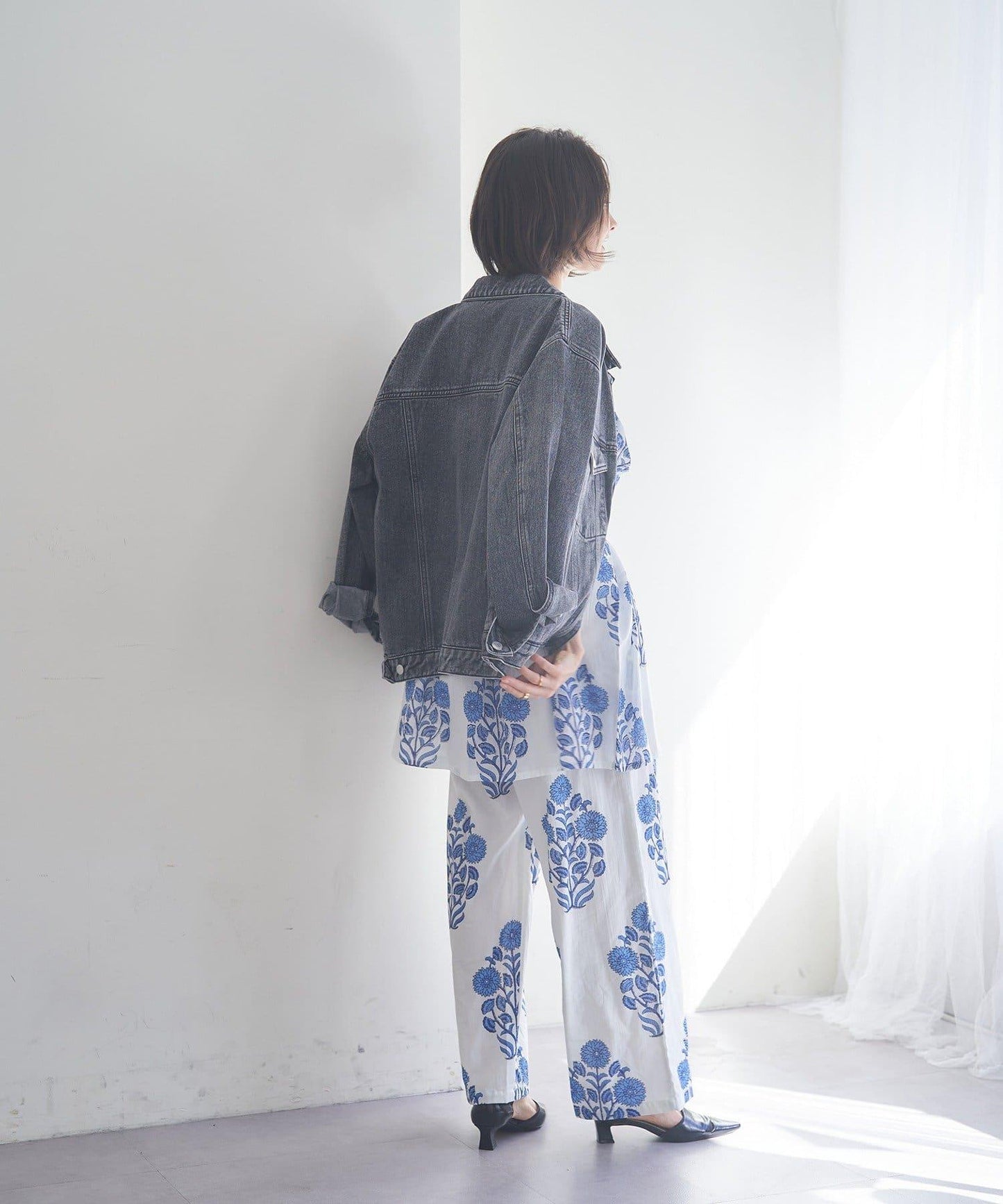 nane India Series 花卉圖案休閒長褲