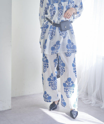 nane India Series 花卉圖案休閒長褲