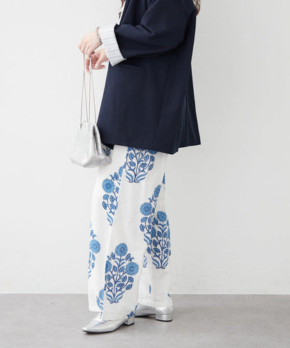 nane India Series 花卉圖案休閒長褲