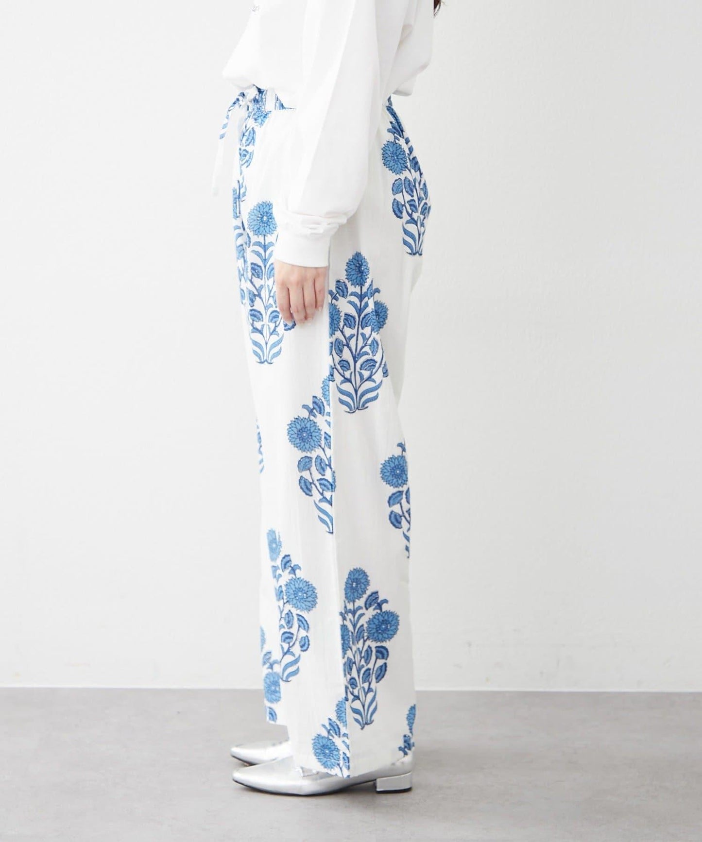 nane India Series 花卉圖案休閒長褲