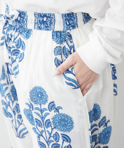 nane India Series 花卉圖案休閒長褲