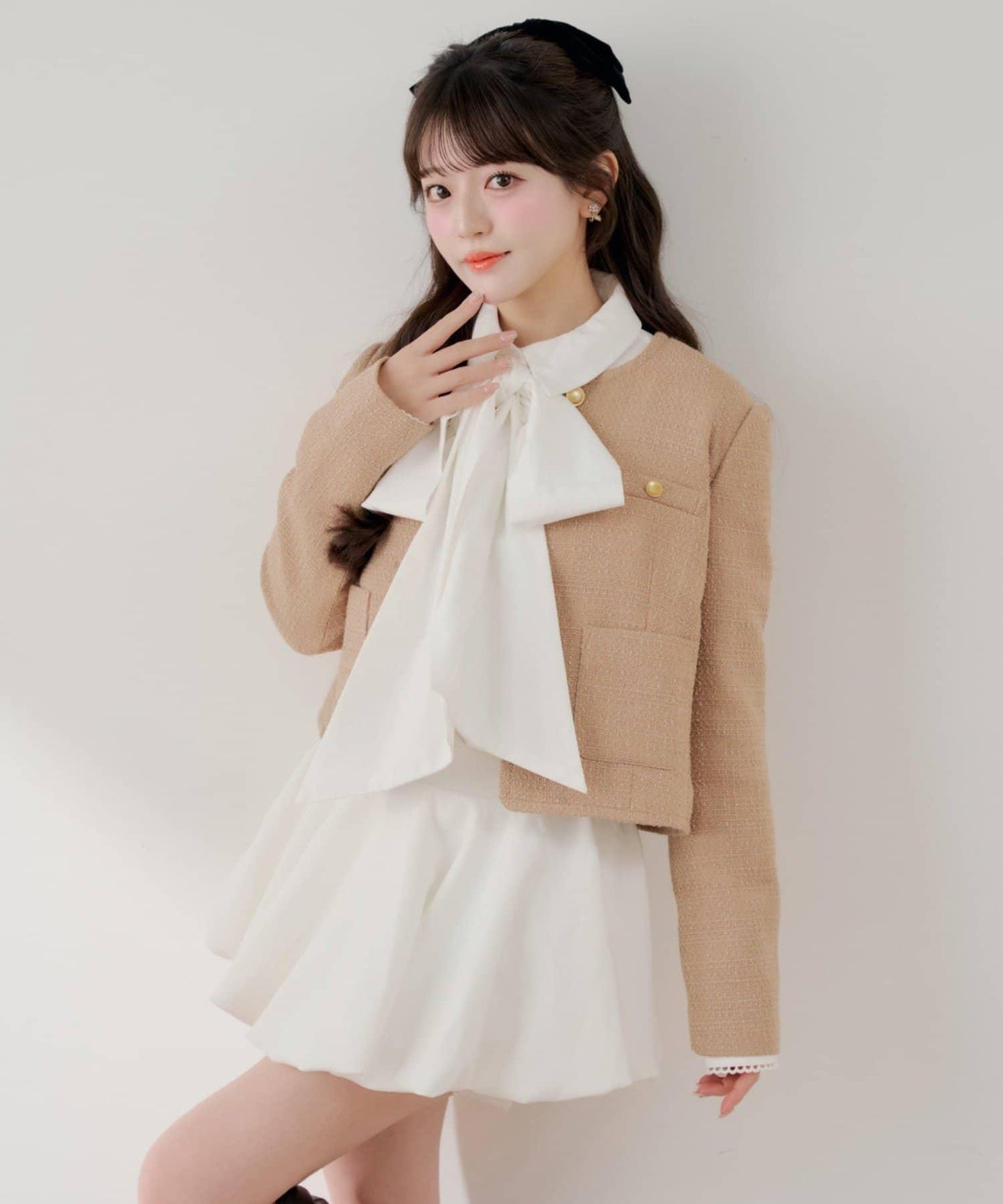 粗花呢金色紐扣 合作企劃系列 夾克