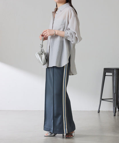 適合換季 透感條紋襯衫