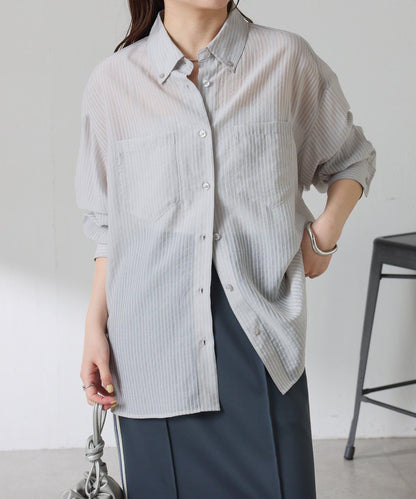 適合換季 透感條紋襯衫