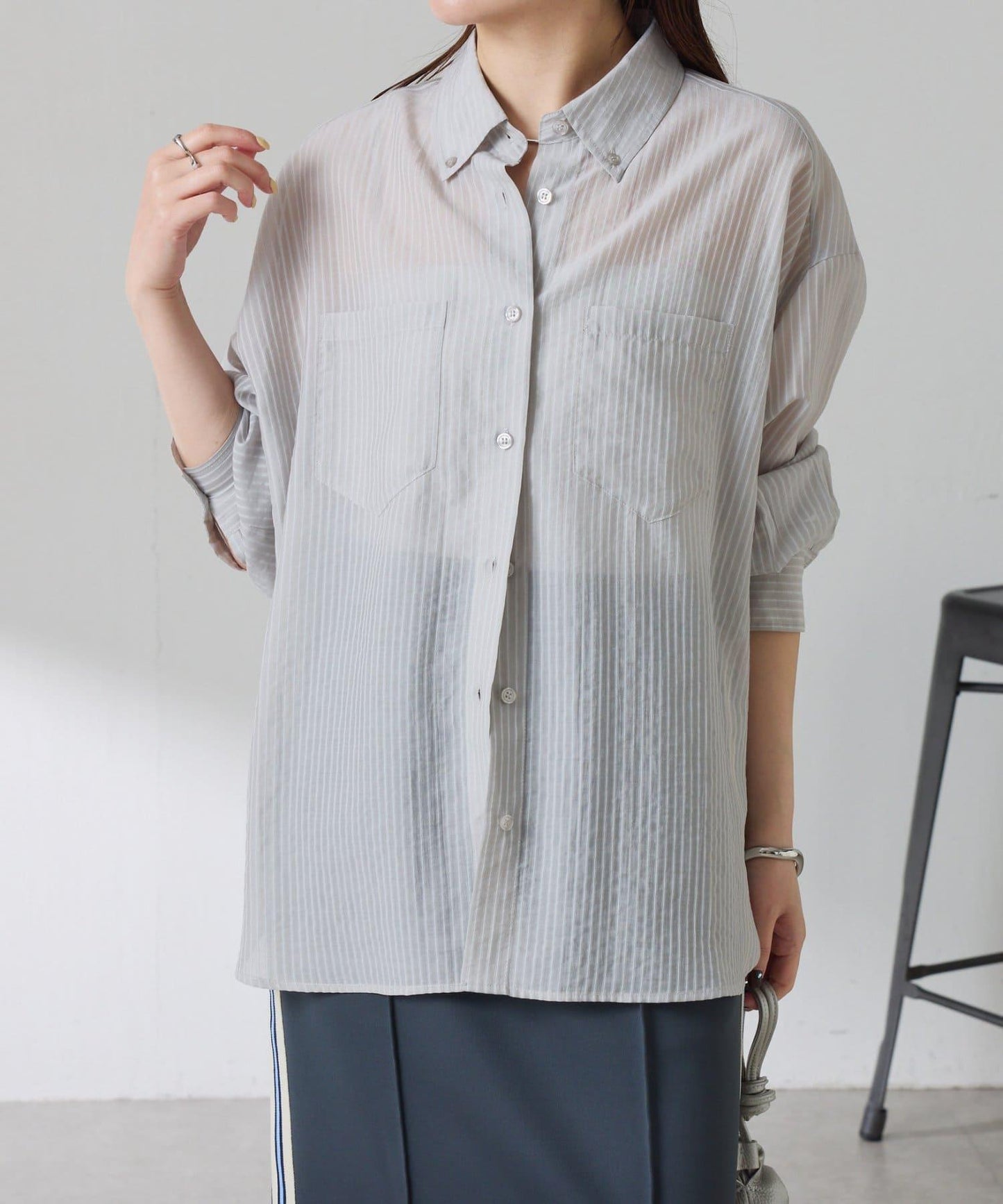 適合換季 透感條紋襯衫