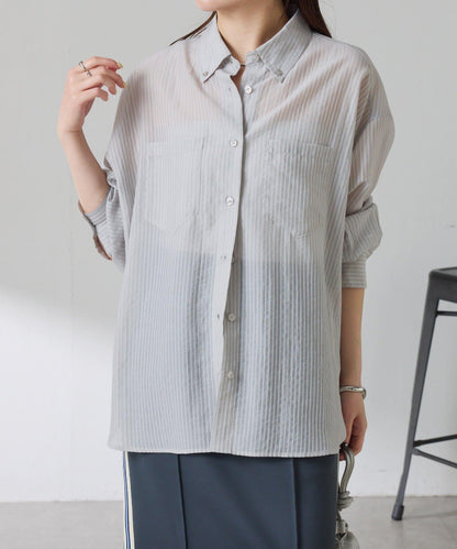 適合換季 透感條紋襯衫