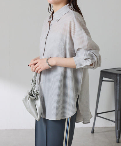 適合換季 透感條紋襯衫