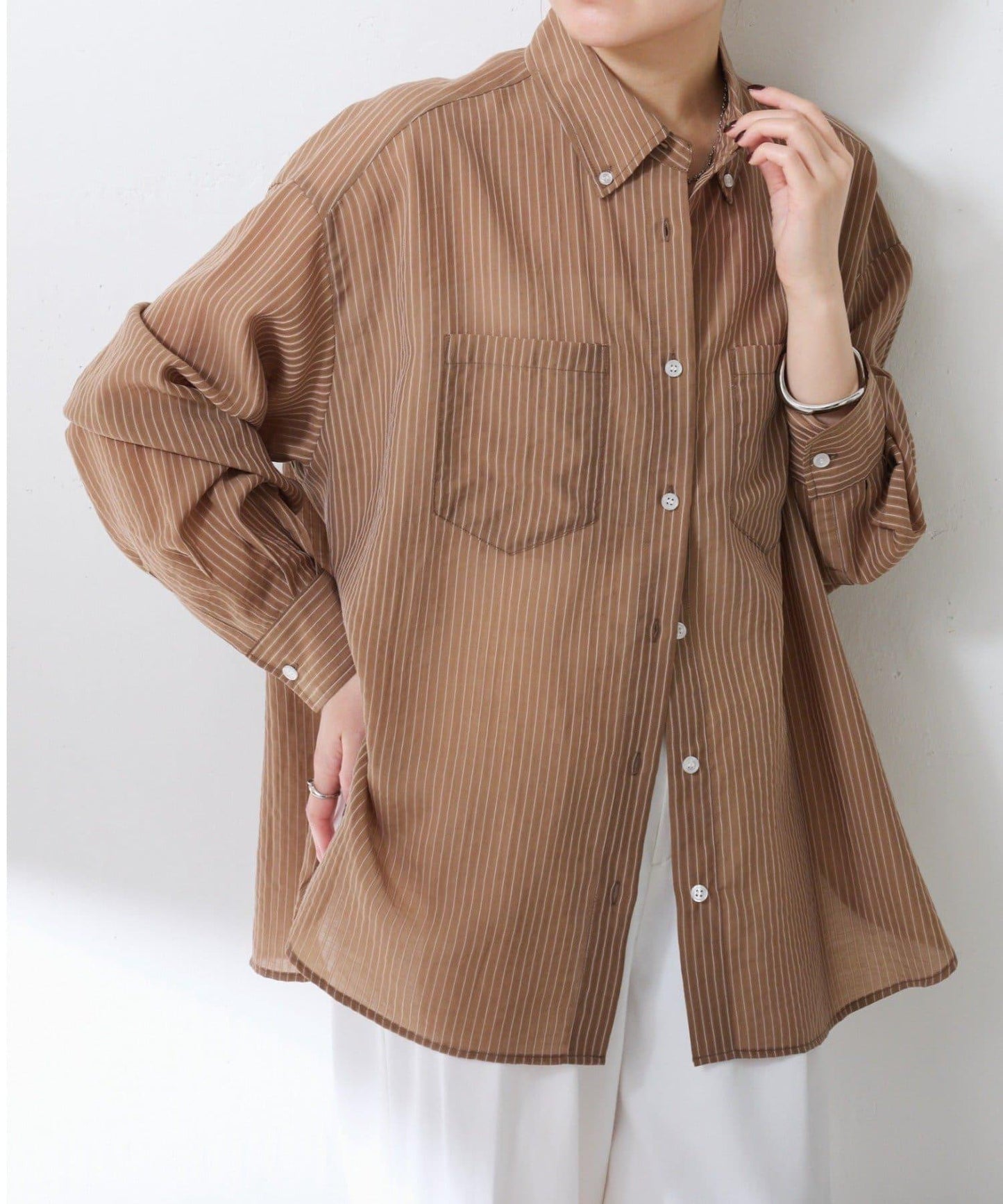適合換季 透感條紋襯衫
