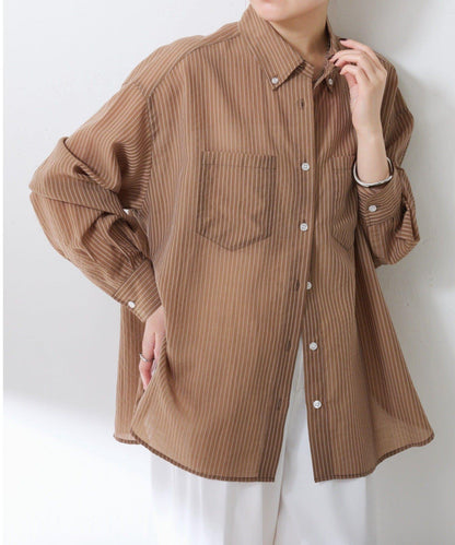 適合換季 透感條紋襯衫