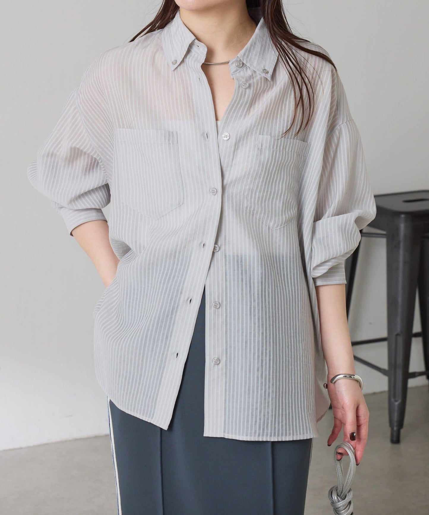 適合換季 透感條紋襯衫