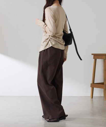 側褶皺設計 針織開衫