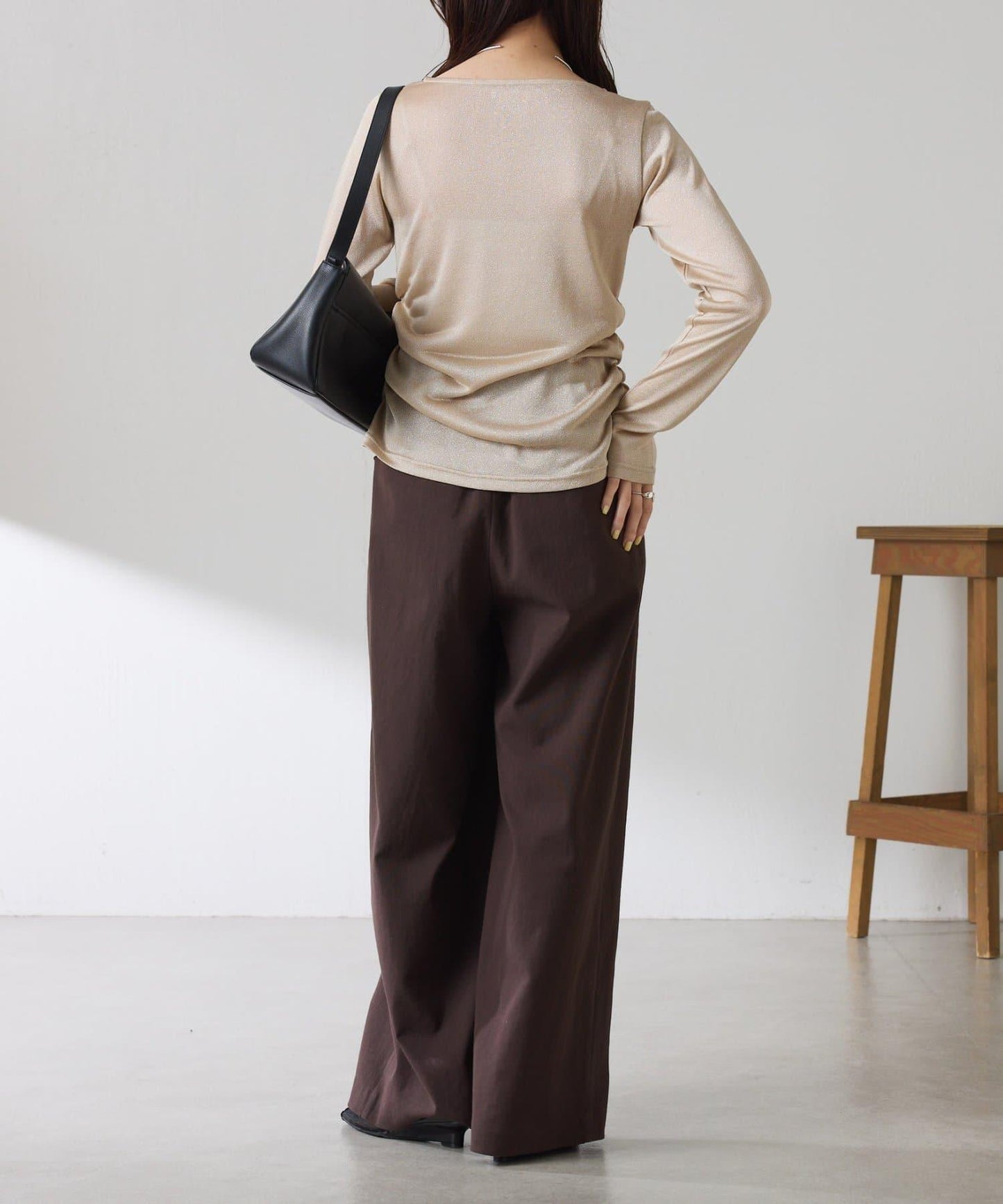 側褶皺設計 針織開衫