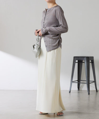 側褶皺設計 針織開衫