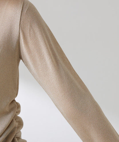 側褶皺設計 針織開衫