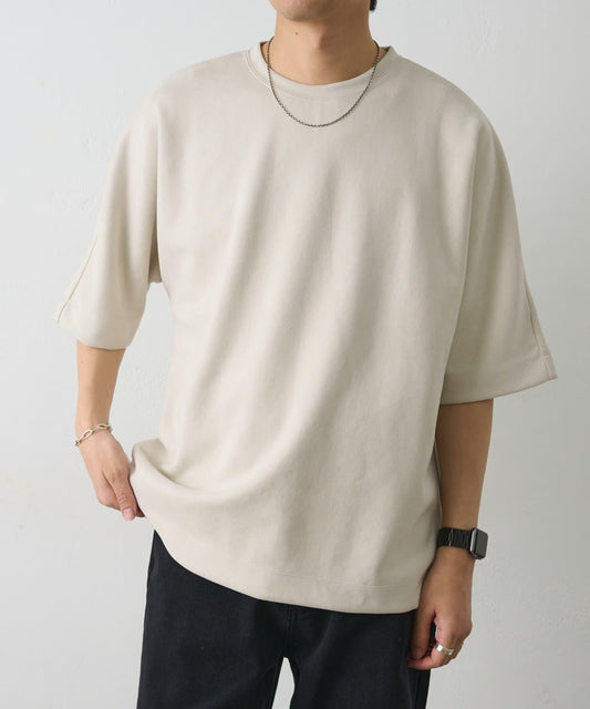 可成套搭配 蝙蝠袖寬鬆 合成麂皮 T恤