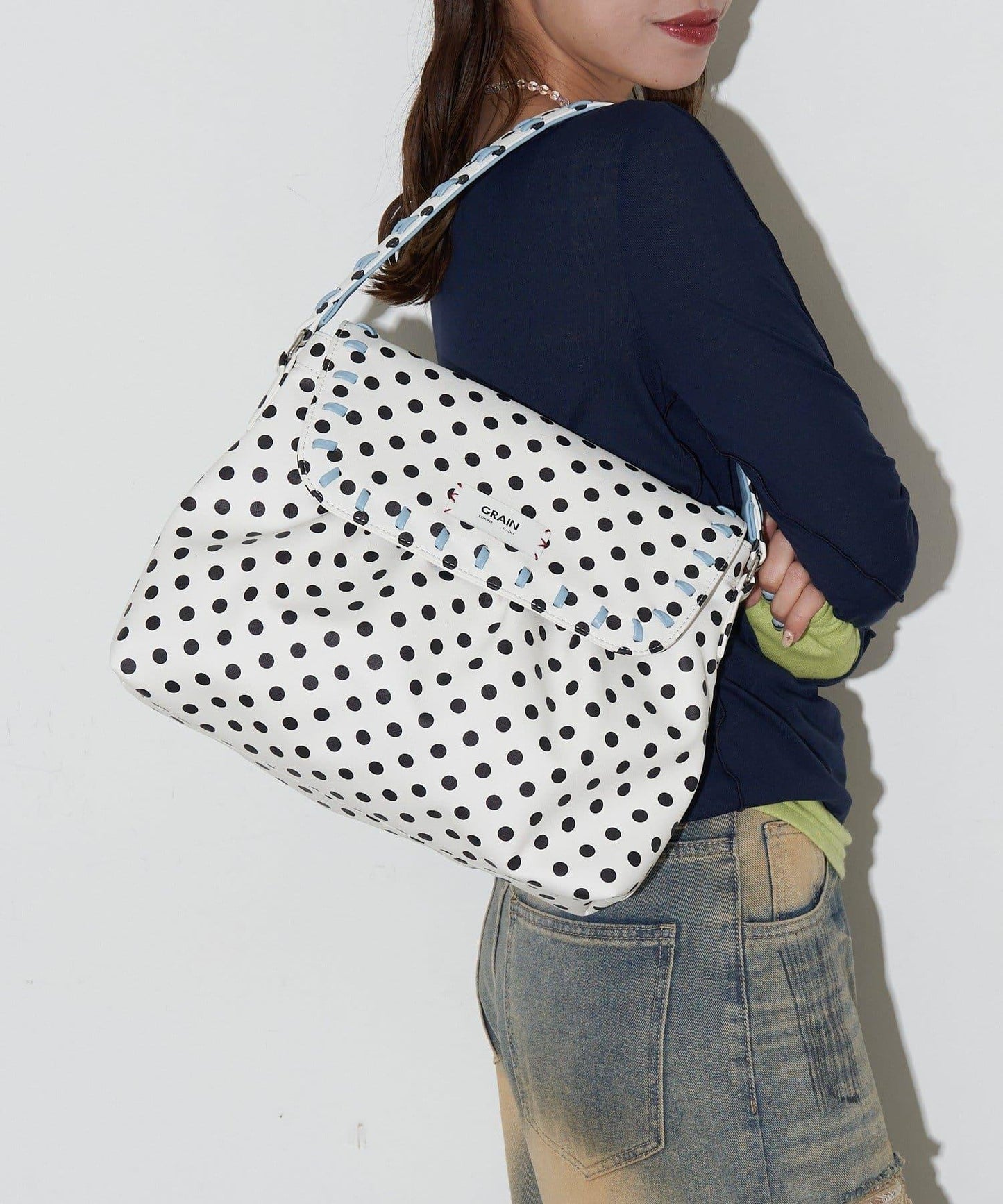 GRAIN 刺繡波點 波士頓包