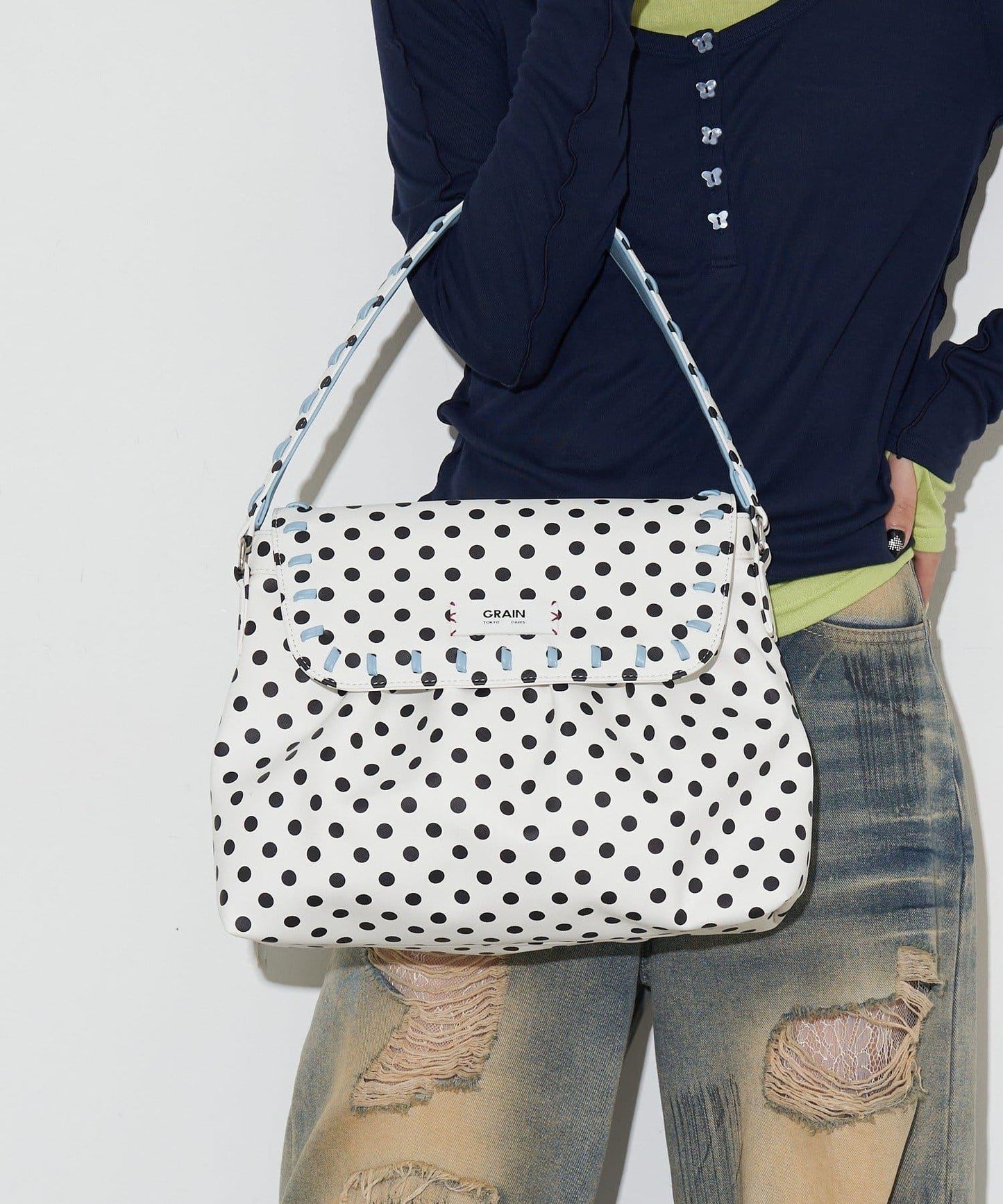 GRAIN 刺繡波點 波士頓包