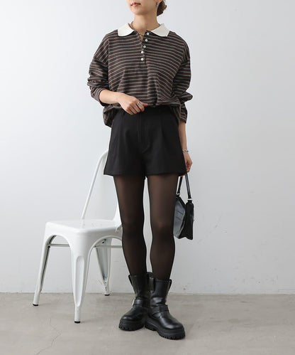 單褶設計 西裝面料 短款西裝短褲