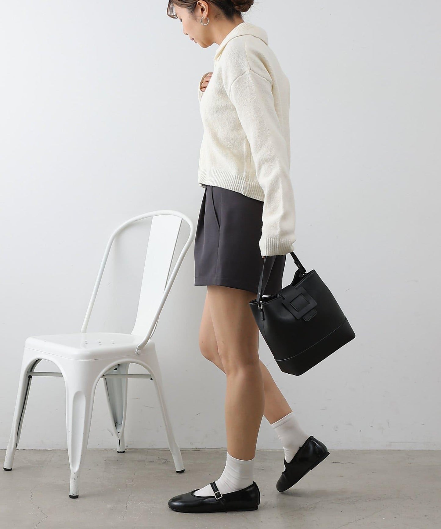 單褶設計 西裝面料 短款西裝短褲