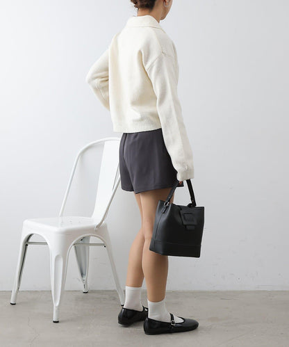 單褶設計 西裝面料 短款西裝短褲