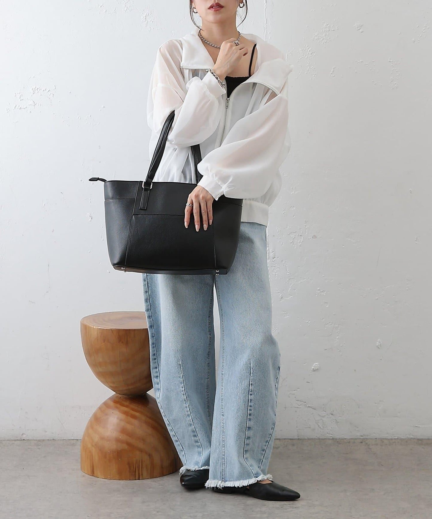 A4尺寸皺紋皮托特包