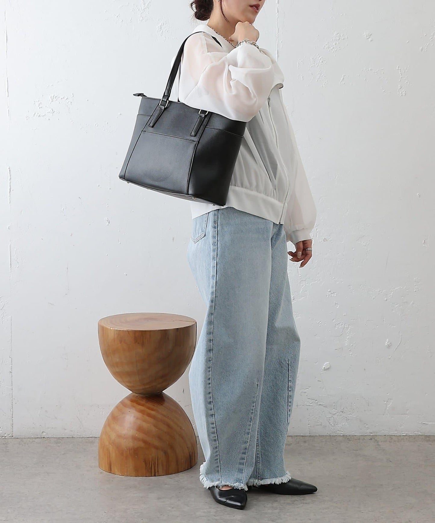 A4尺寸皺紋皮托特包