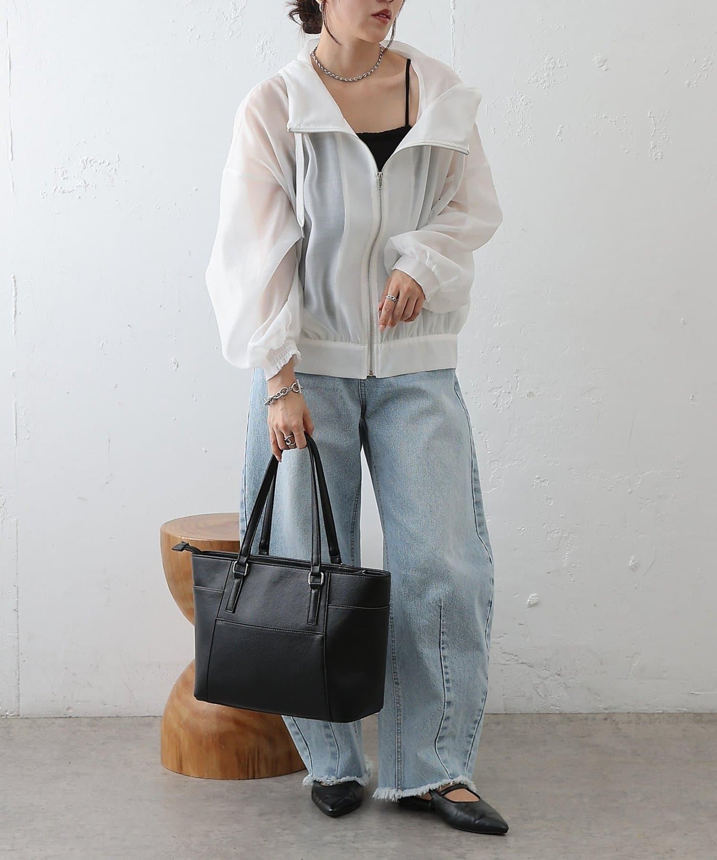 A4尺寸皺紋皮托特包