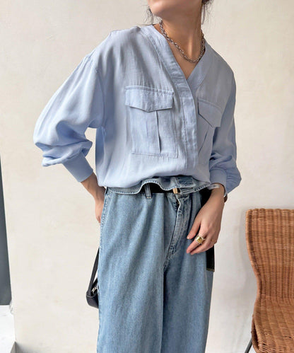 無領夾克風設計襯衫