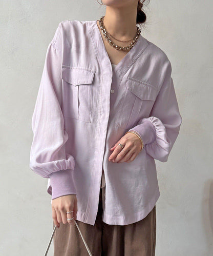 無領夾克風設計襯衫