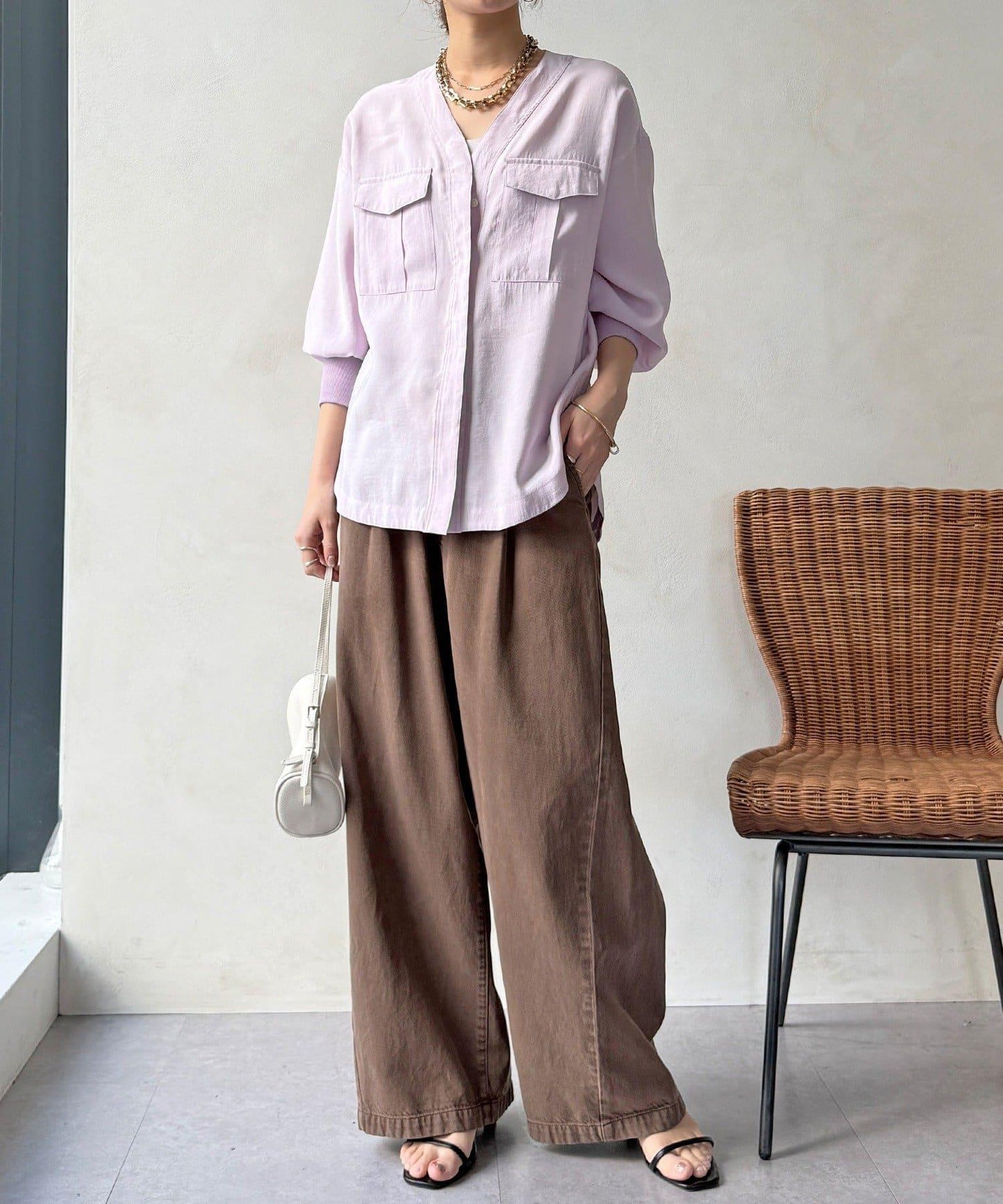 無領夾克風設計襯衫