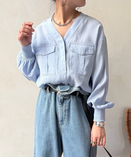 無領夾克風設計襯衫