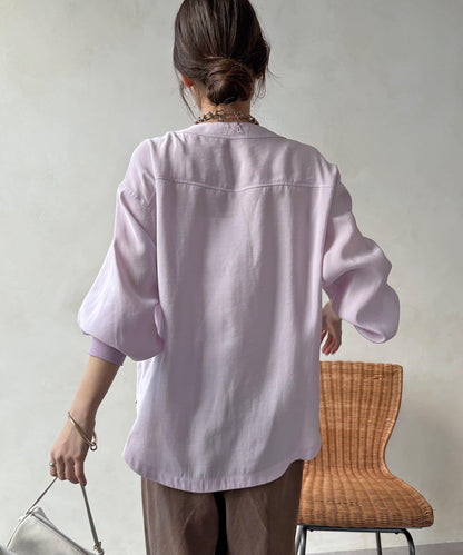 無領夾克風設計襯衫