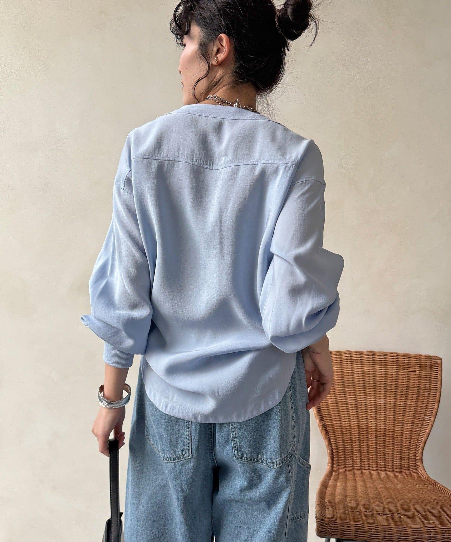 無領夾克風設計襯衫