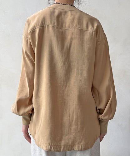 無領夾克風設計襯衫
