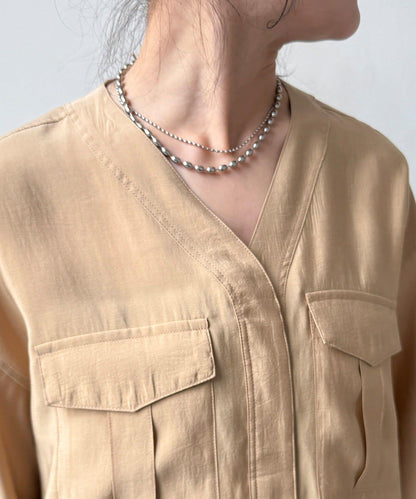 無領夾克風設計襯衫