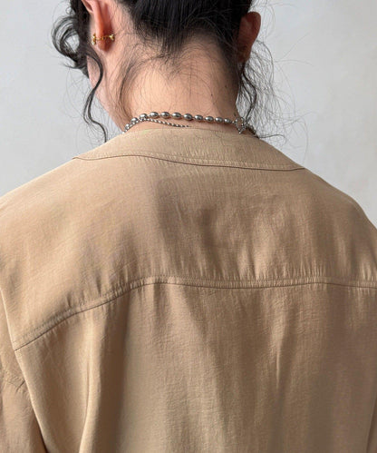 無領夾克風設計襯衫